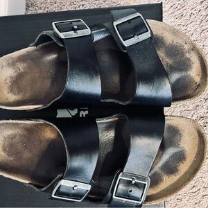 Birkenstock Arizona Size EU 42 US Mens 9 Women’s 11 Black Birko-Flor Sandals